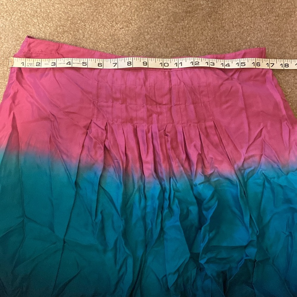 ❤️ 2 for $10 Nine West Pink/Blue Ombré Silk Skirt - Picture 2 of 6
